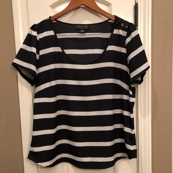 Forever 21+ Striped Blouse - Picture 1 of 5